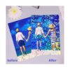 Papel adhesivo holográfico transparente de vidrio roto de_4