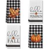 Artoid Mode Hello Fall Hello Pumpkin Juego de 4 toallas_1