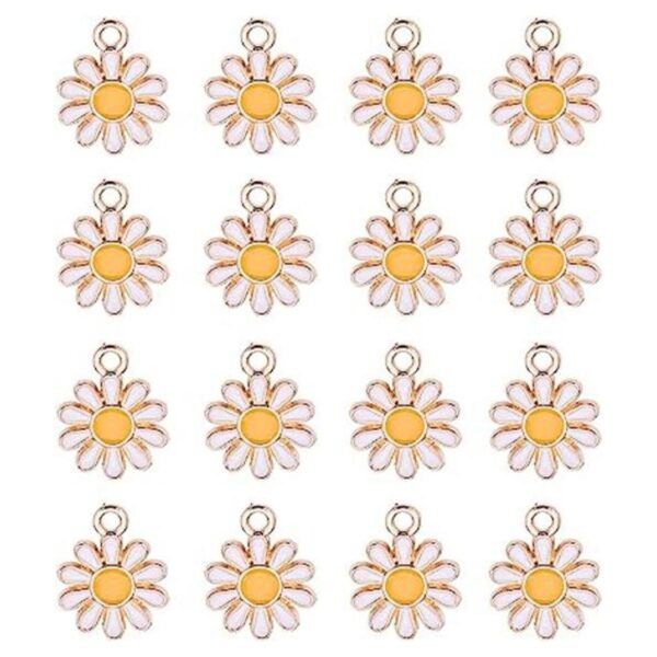 KitBeads 100 dijes de flores blancas con diseño de