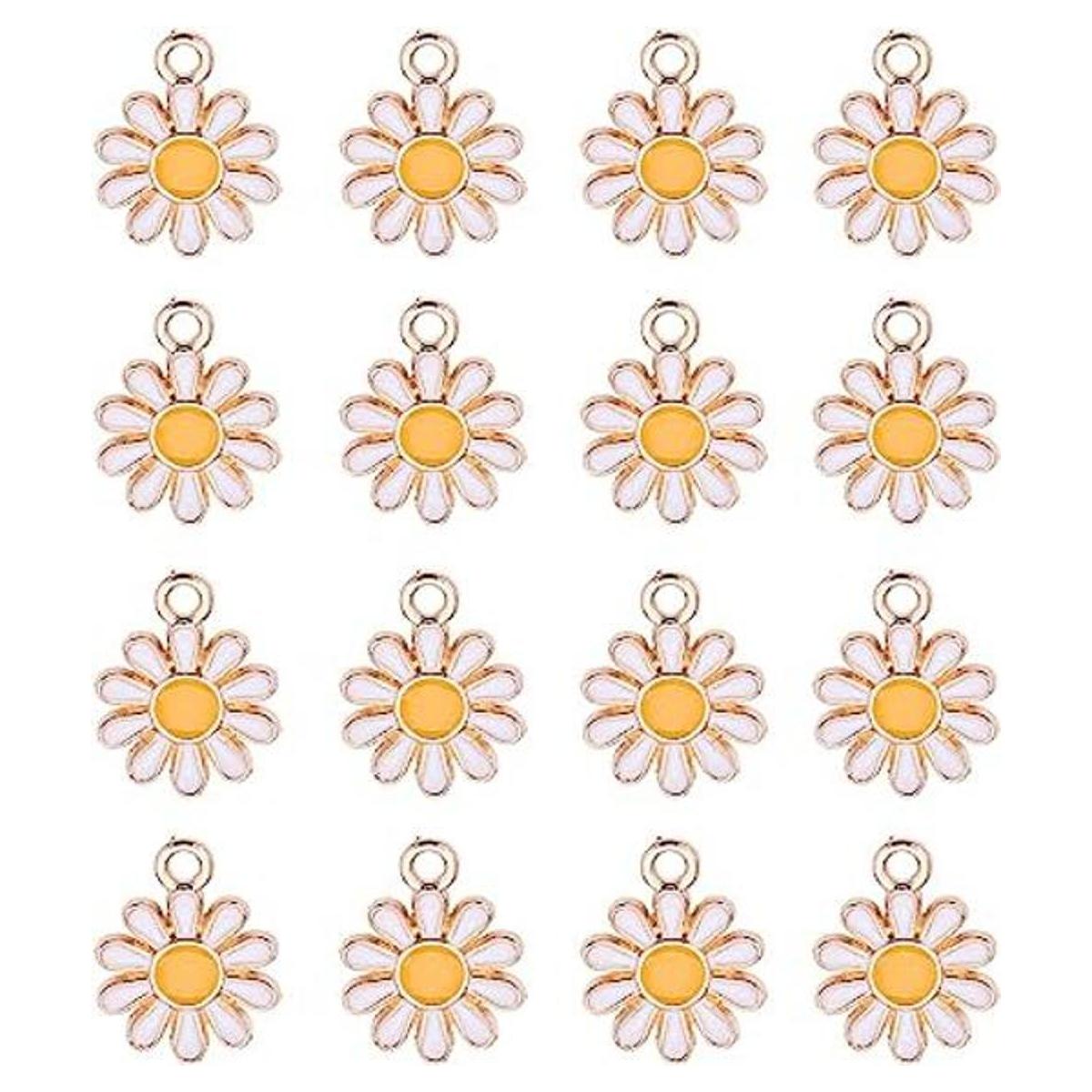 KitBeads 100 dijes de flores blancas con diseño de