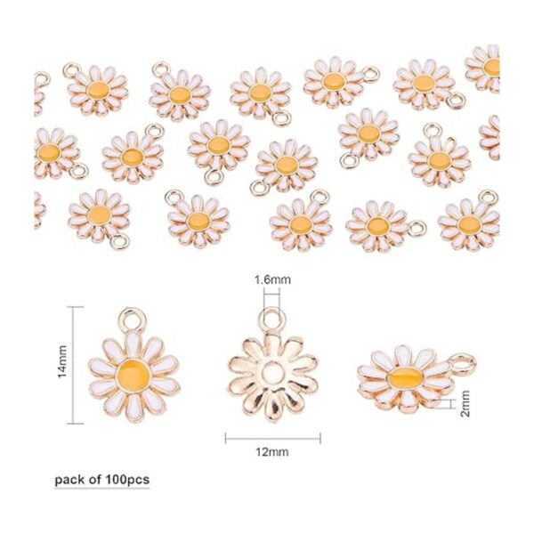 KitBeads 100 dijes de flores blancas con diseño de