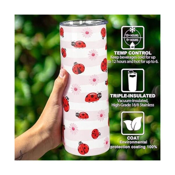 Regalos de mariquita para mujeres y niñas lindo vaso