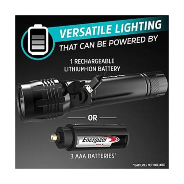ENERGIZER Linterna LED recargable X1000 capacidad de