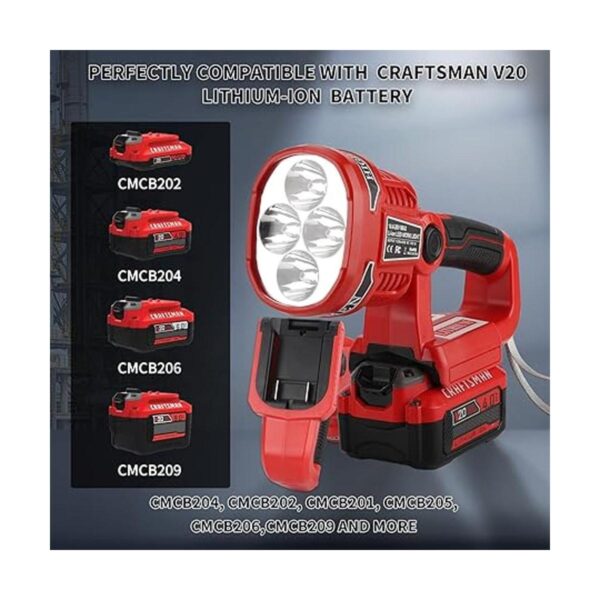 Luz de trabajo LED de 1120LM para batería Craftsman V20
