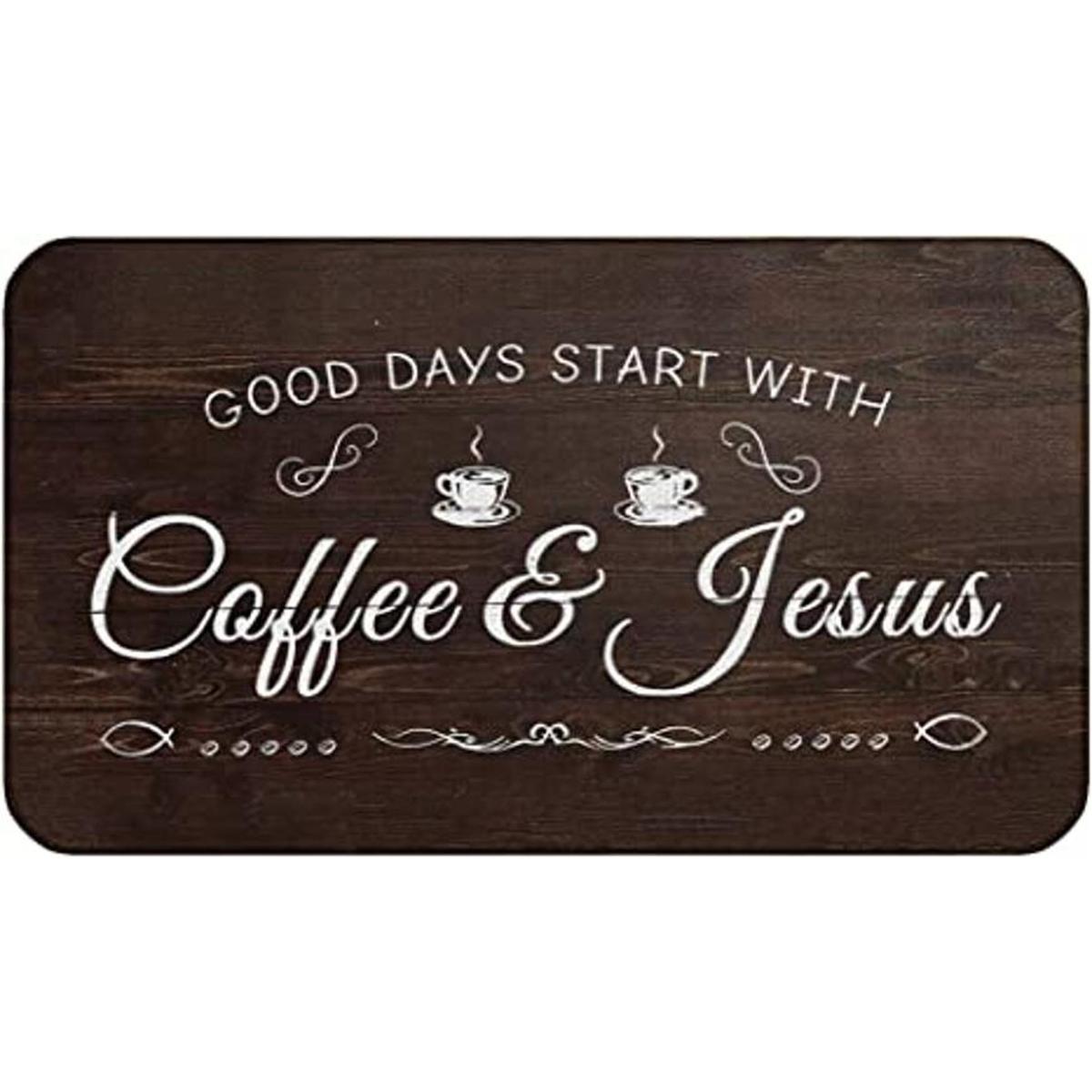 Good Day Start Felpudo decorativo de 17 x 30 pulgadas