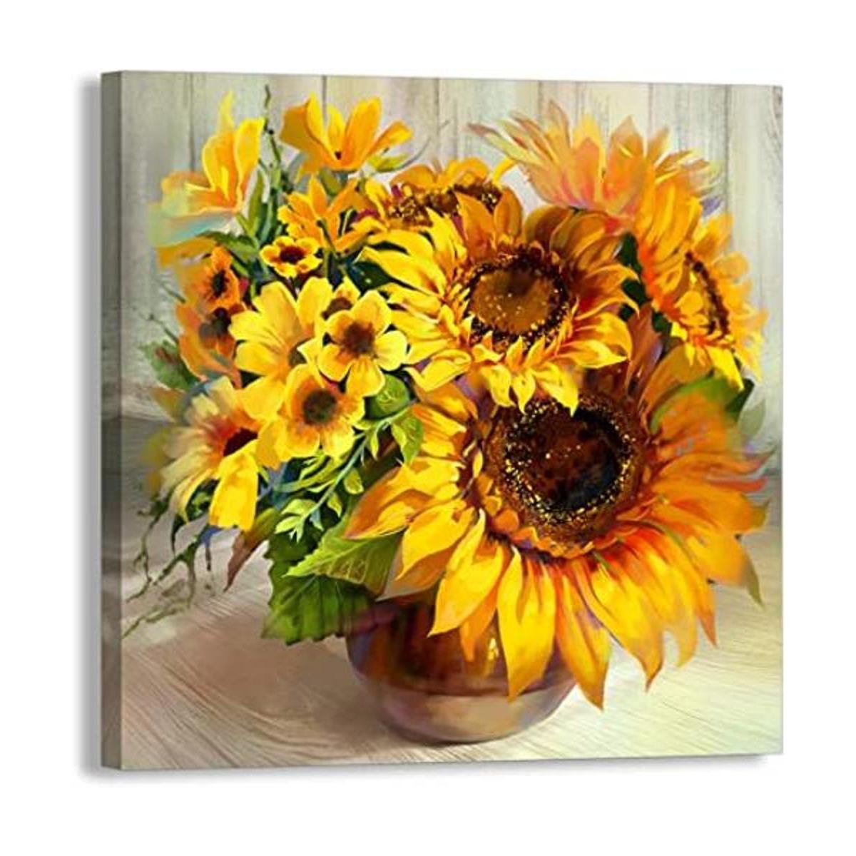 Decoración de baño de girasol de otoño para decoración de