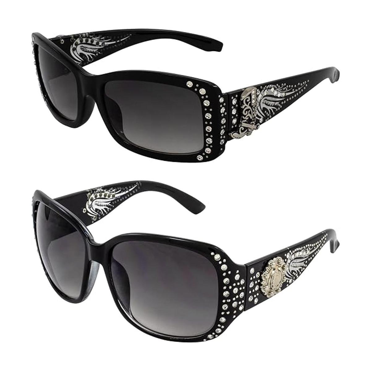 Rodeo Queen 2 pares de lentes de sol tachonados para