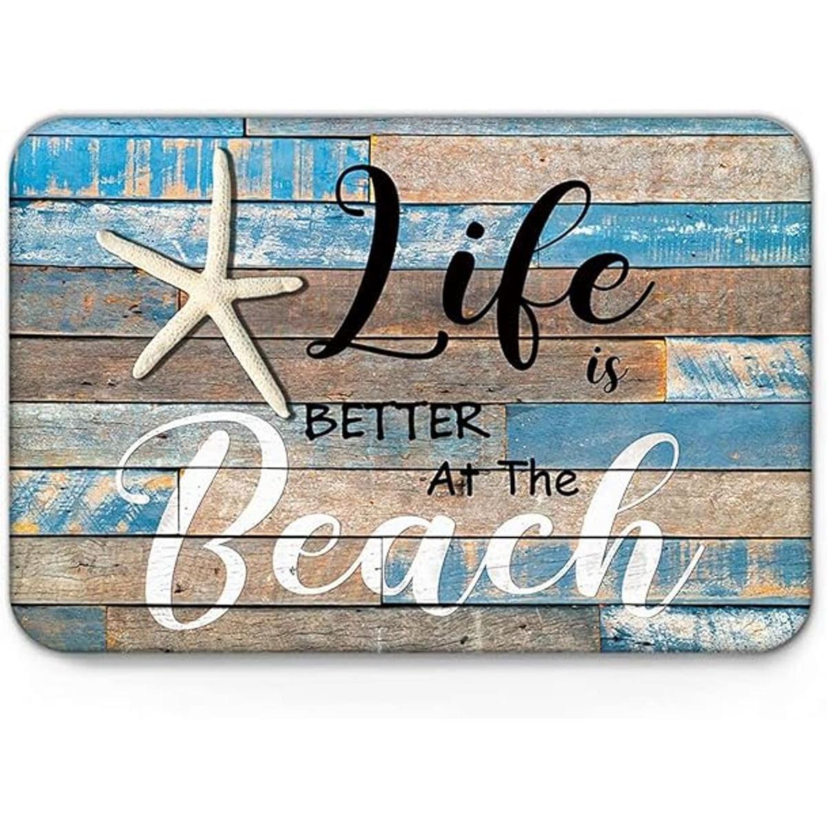 Life is Better at The Beach Tapete de bienvenida para