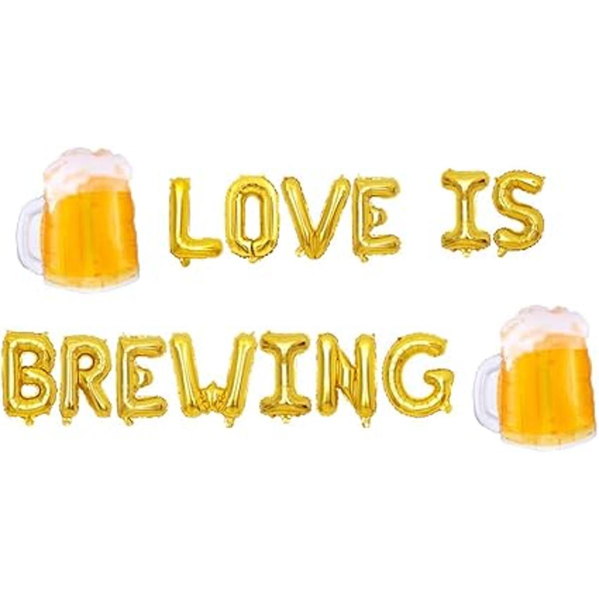 KUNGOON Love is Brewing Globos dorados con temática de