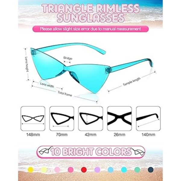 20 pares de lentes de sol triangulares sin montura de_2