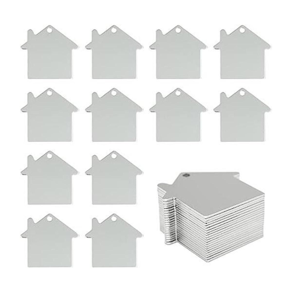 StayMax Etiquetas en blanco de aluminio con forma de casa