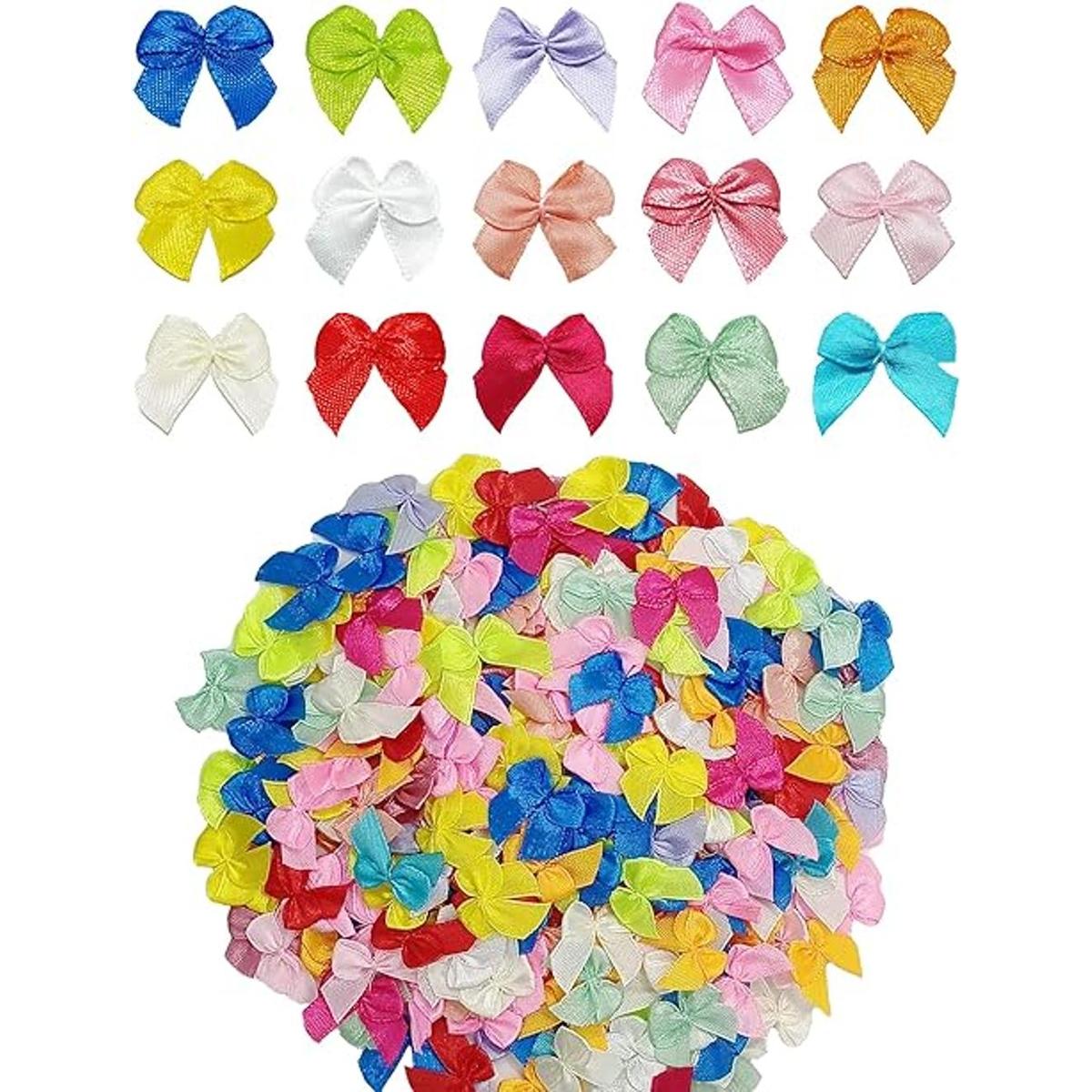 FavoritBow 300 lazos de cinta multicolor pequeños para
