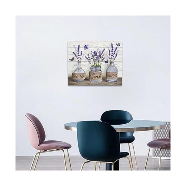 Decoración de baño de granja arte de pared de lavanda_4