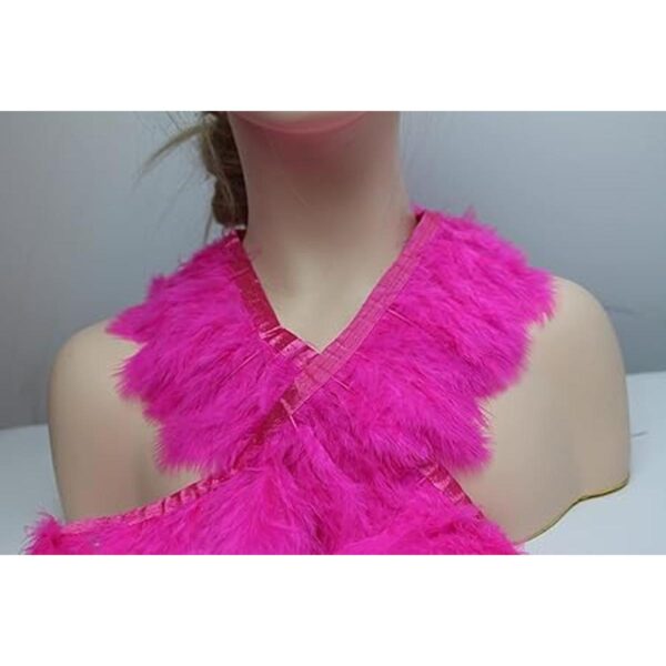 Borde de flecos de plumas de pavo de 2 yardas de largo