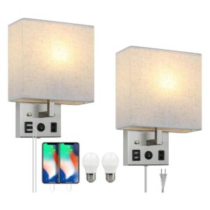 Juego de 2 lámparas de pared modernas con cable_1