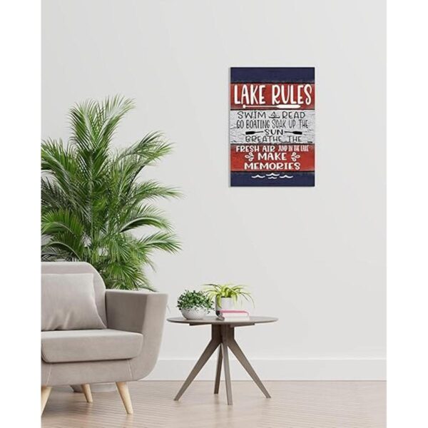 Lake Rules Lienzo decorativo para pared diseño de lago_3