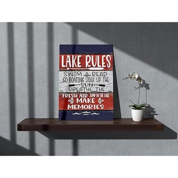 Lake Rules Lienzo decorativo para pared diseño de lago_2