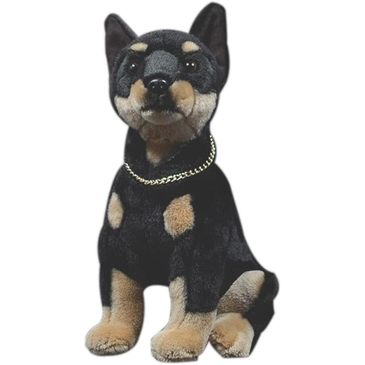 Peluche realista Doberman de 12 pulgadas animal de