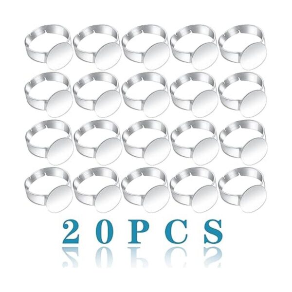 Aylifu 20 piezas de anillos en blanco y dorado ajustables