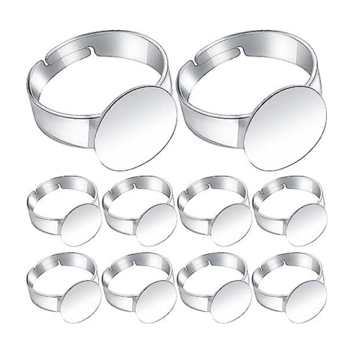 Aylifu 20 piezas de anillos en blanco y dorado ajustables