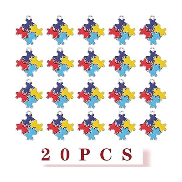 Hmjpng 20 abalorios coloridos para autismo aleación