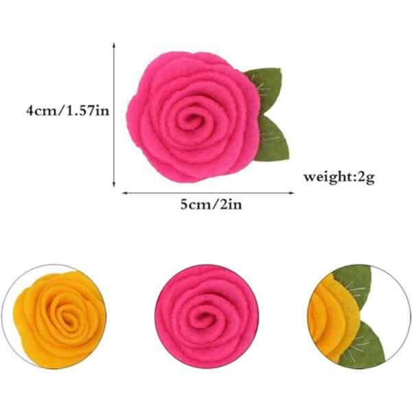 JKJF 20 piezas de roseta de fieltro con hojas de flores de