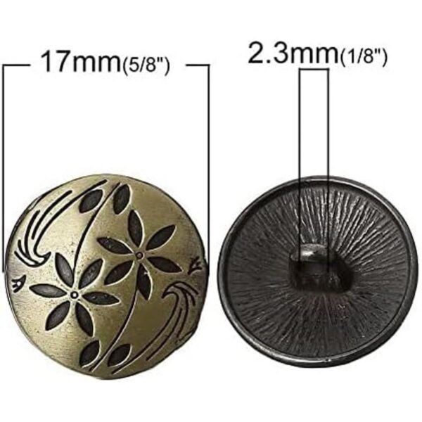 KARMELLING 30 botones de metal para coser bronce
