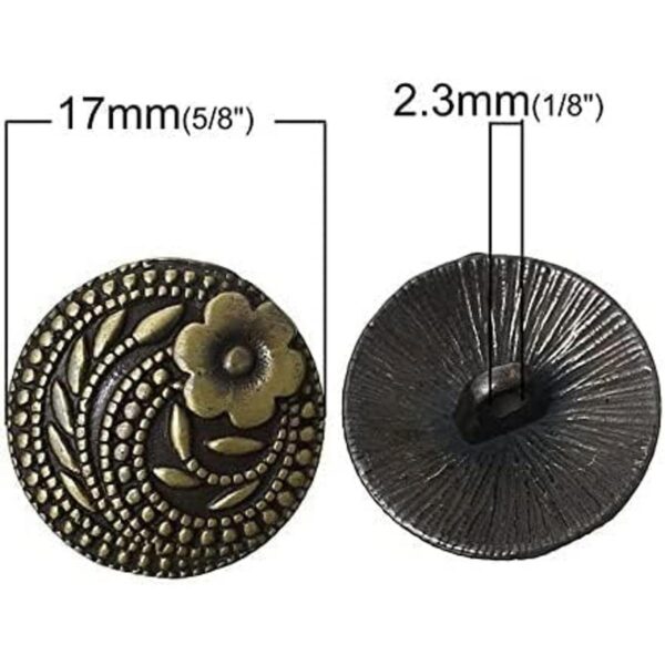 KARMELLING 30 botones de metal para coser bronce