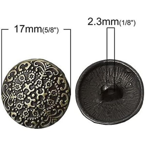 KARMELLING 30 botones de metal para coser bronce