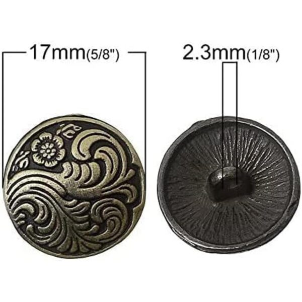 KARMELLING 30 botones de metal para coser bronce