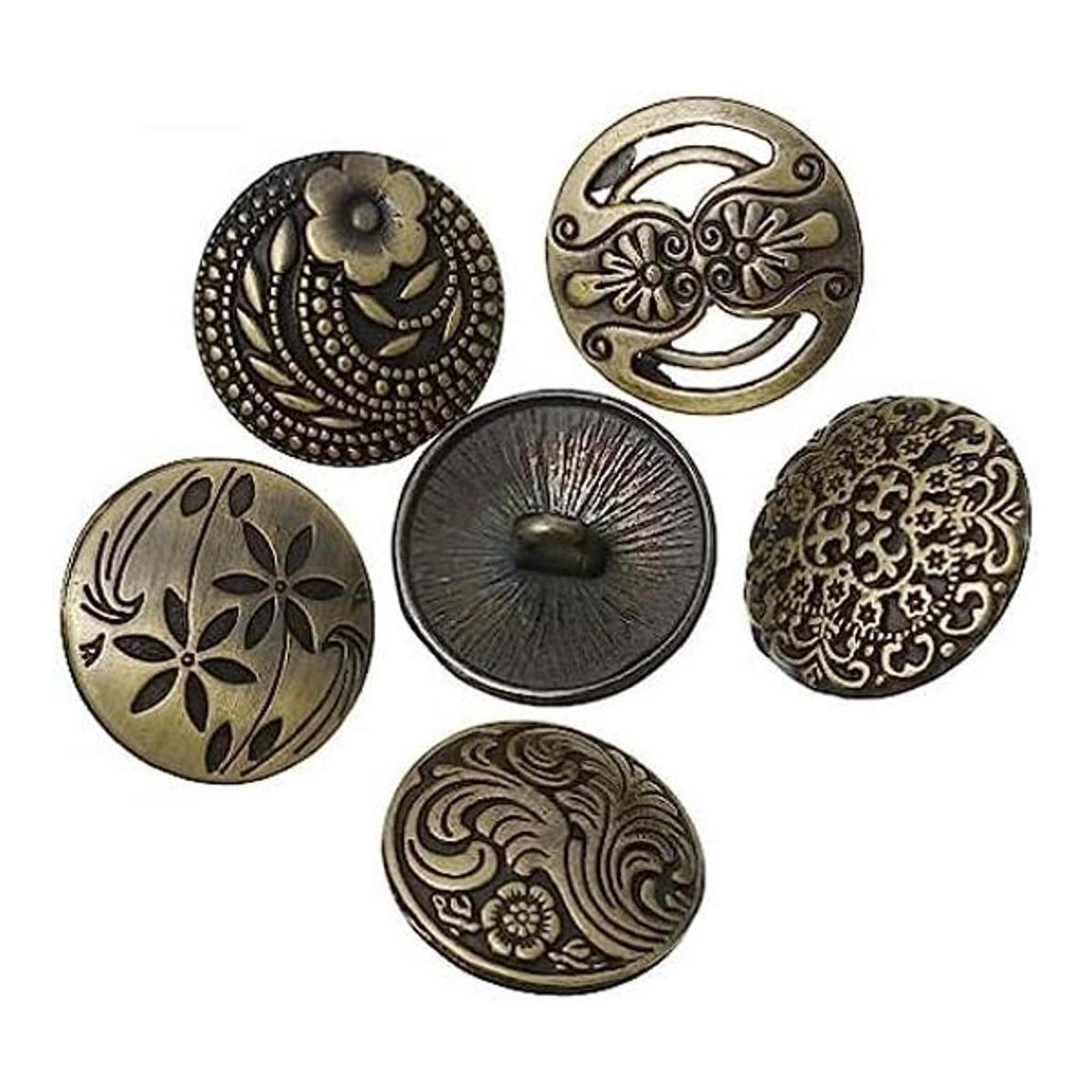 KARMELLING 30 botones de metal para coser bronce