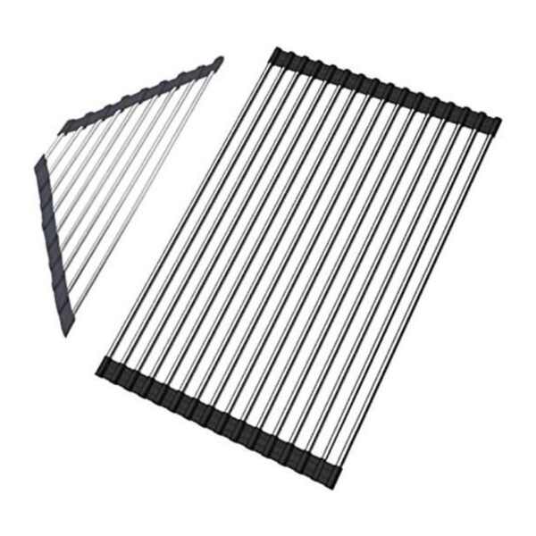 Escurridor de platos enrollable triangular para fregadero_1