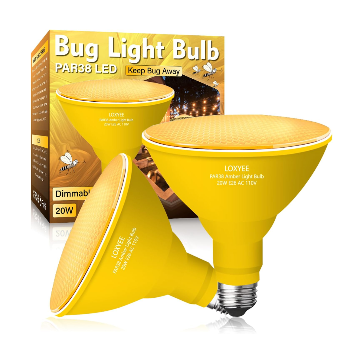 LOXYEE Par38 Bombillas LED color amarillo ámbar para