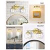 EMAK VL114GD2 Lámparas de baño doradas con 2 luces sobre_4