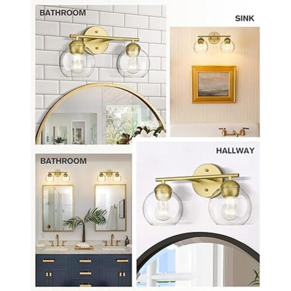 EMAK VL114GD2 Lámparas de baño doradas con 2 luces sobre_4