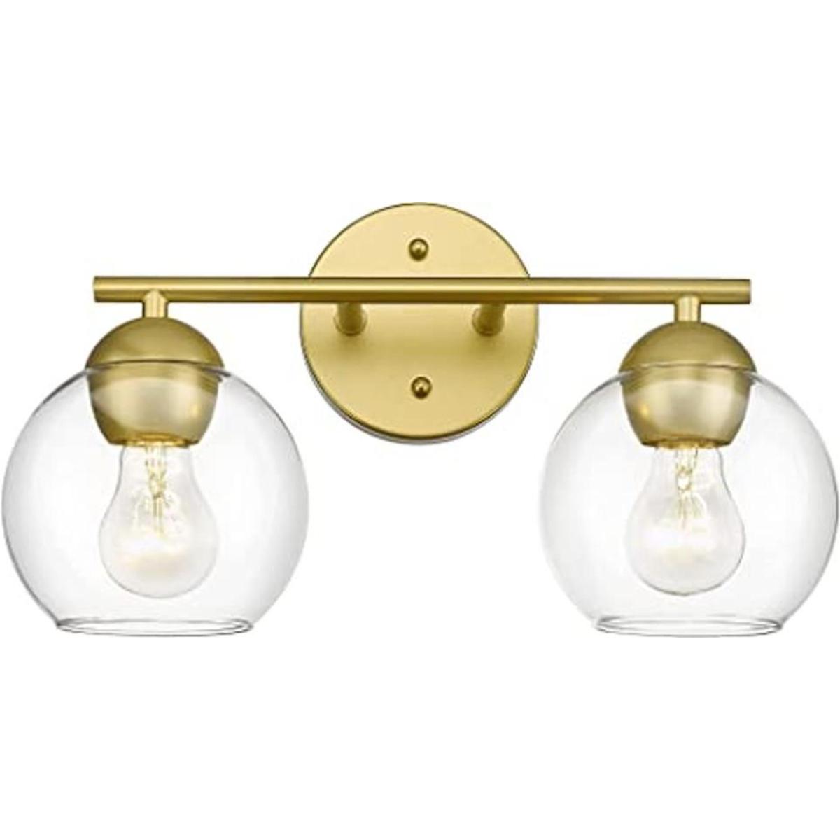 EMAK VL114GD2 Lámparas de baño doradas con 2 luces sobre