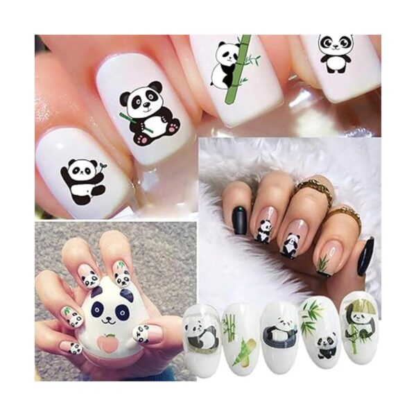 Calcomanías de arte de uñas panda diseño de oso de