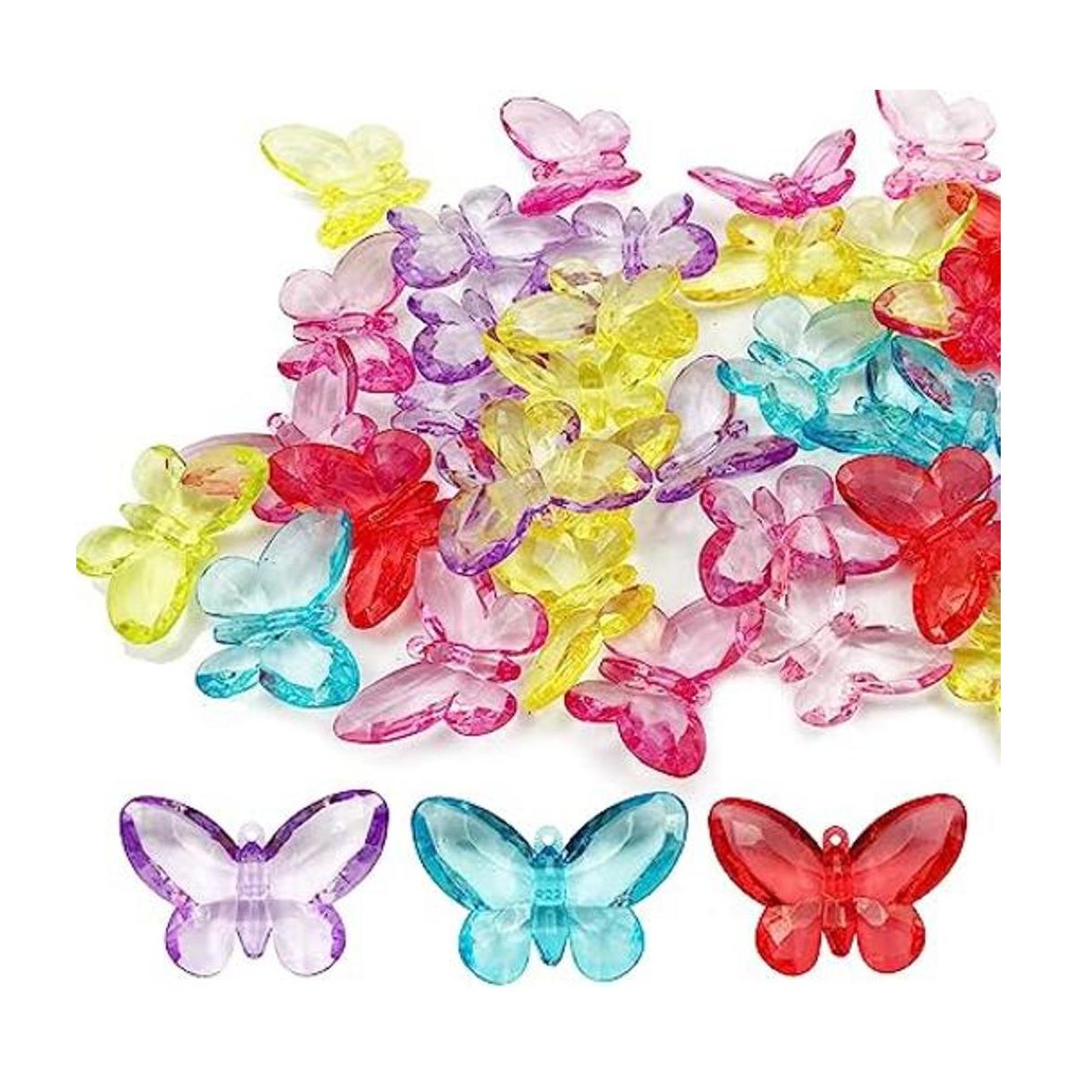 Cristales de gemas acrílicas de colores surtidos mariposa