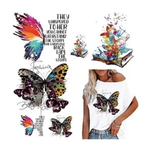6 parches coloridos de mariposa para planchar calcomanías