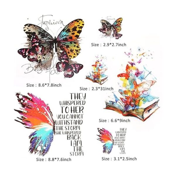 6 parches coloridos de mariposa para planchar calcomanías