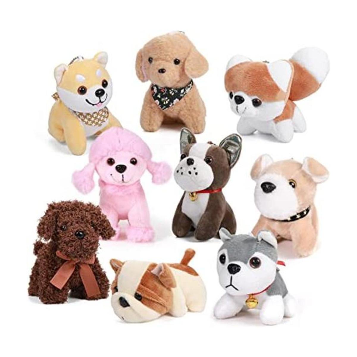 9 piezas de mini animales de peluche para mascotas mini