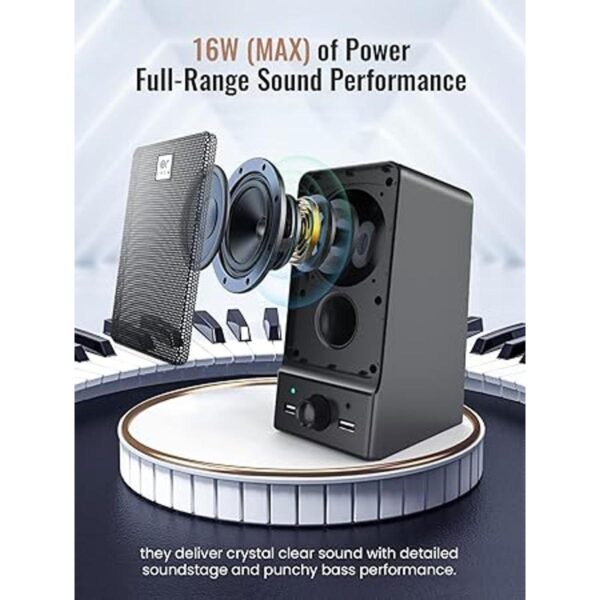 OROW Altavoces USB para computadora altavoces externos_6