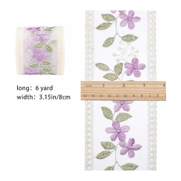 GORGECRAFT Cinta de encaje de flores vintage de 6 yardas_2