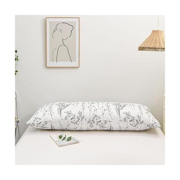 Funda de almohada corporal de flores blancas de 20 x 54