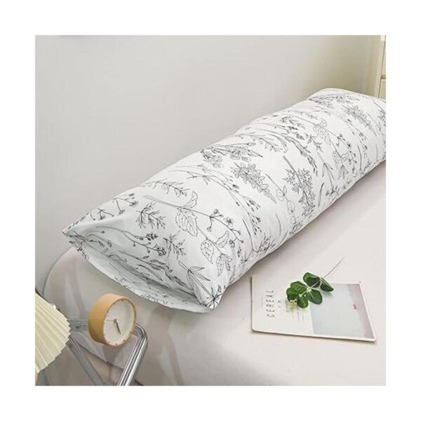 Funda de almohada corporal de flores blancas de 20 x 54