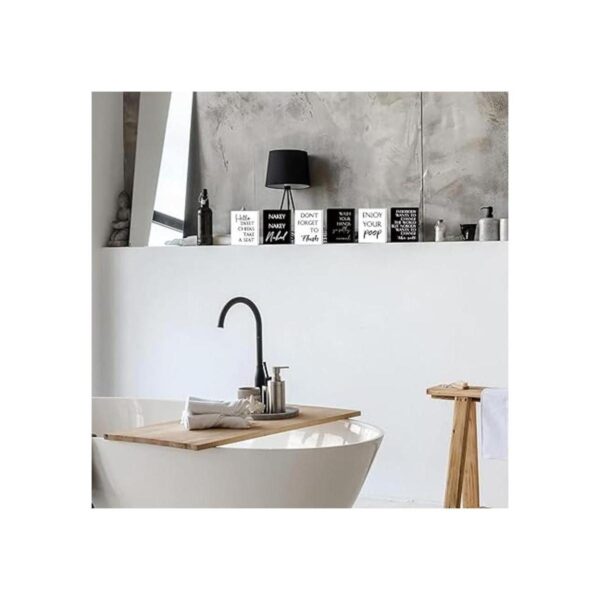 6 letreros de madera para decoración de baño estilo