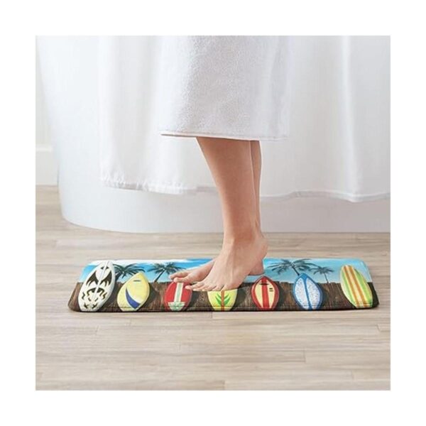 Alfombra de baño tropical divertida y suave costera