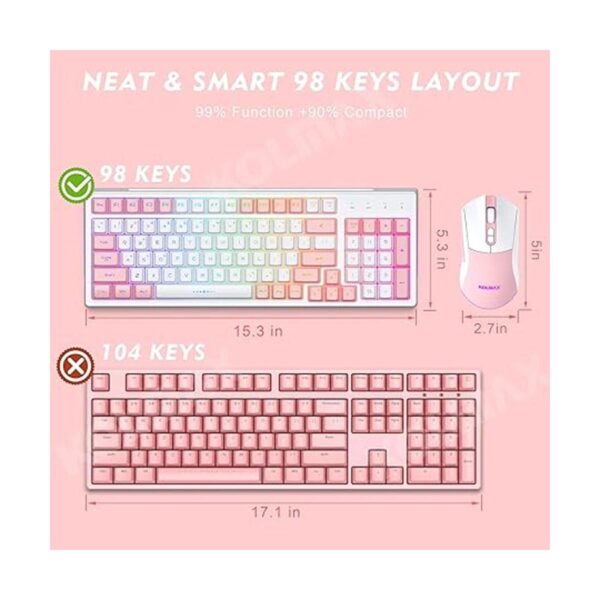 CK98 Combo de teclado y mouse inalámbrico para juegos_4