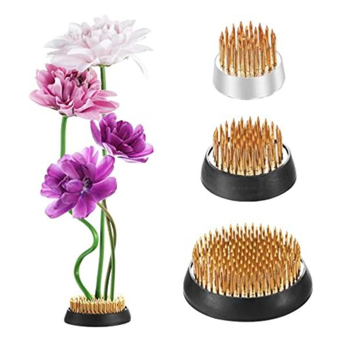 JUSTDOLIFE Ranas de flores de acero inoxidable con diseño