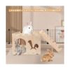 BWOGUE Extra Large Wooden Rabbit Castle Bunny House and